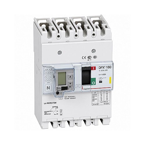 Legrand 420035 DPX³ 160 Entegre Kaçak Akım Modüllü Kompakt Şalter, 4P 100A 16kA - LEGRAND