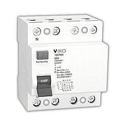 Viko 10VTR4-100300/A 4x100A 300mA A Tip Kaçak Akım Koruma Rölesi 10kA - 1