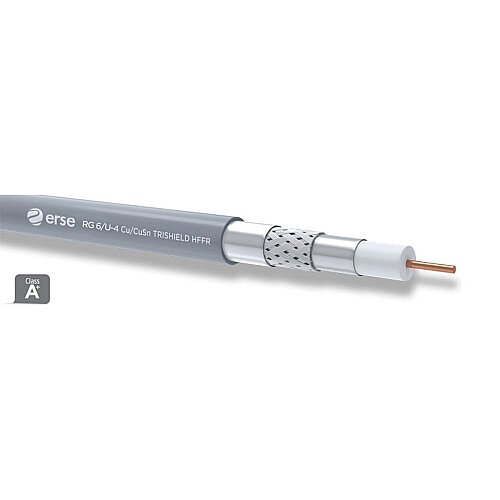 Erse RG6/U-4 Cu/CuSn Trishield HFFR Koaksiyel Kablo - ERSE