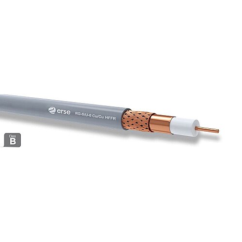Erse Coaxial RG 6/U-6 Cu/Cu TRISHIELD Class A+HFFR (Cca Sinyal Kablosu - ERSE