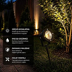 ACK-AT25-00381 10W Amber Bahçe ve Çim Armatürü Kazıklı - 3