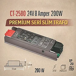 Cata Şerit Led Trafosu 8 Amper 24V 200W CT-2580 - 2