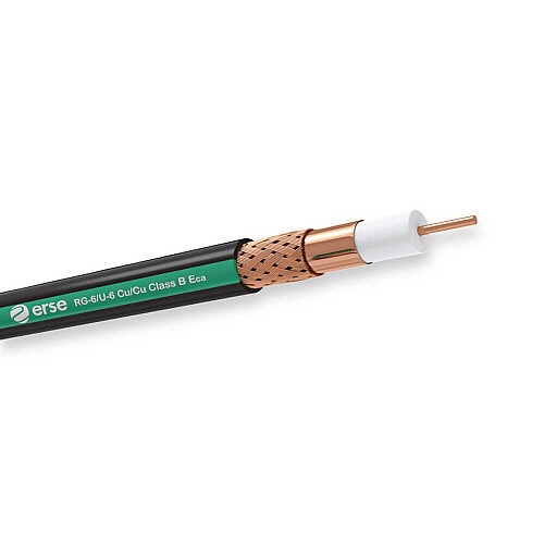 Erse Coaxial RG 6/U-6 Cu/Cu Siyah Yeşil Anten Kablosu - ERSE