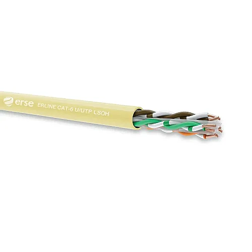 Erse Erline CAT 6 U/UTP 23 AWG LSOH Sarı Renk İletişim Kablosu - 1