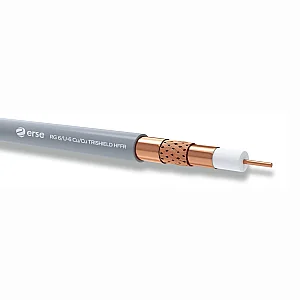 Erse Coaxial RG 6/U-6 Cu/Cu TRISHIELD Class A+ HFFR Anten Kablosu - 1