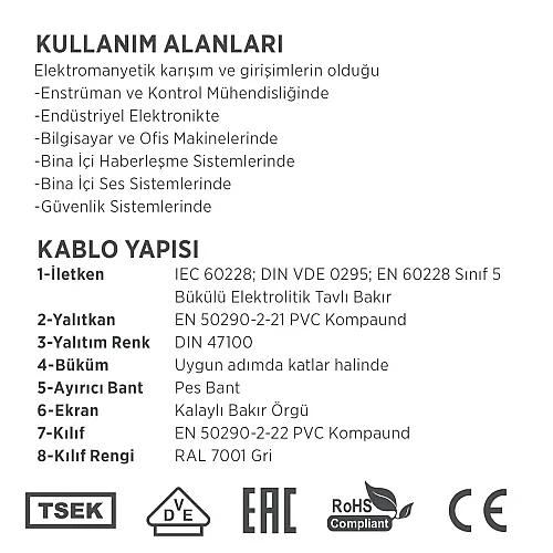 Erse LIYCY 3x2,5 mm² Sinyal Kablosu - 3