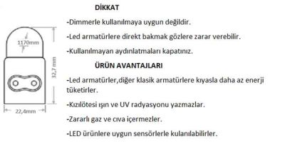 Cata CT-2469 20w 117cm T5 Ledli Bant Armatür Eklenebilir Anahtarlı Günışığı - 3