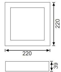 Jupiter 18W Led Kare Tavan Armatürü (3000k+Günışığı) LC455S - 2