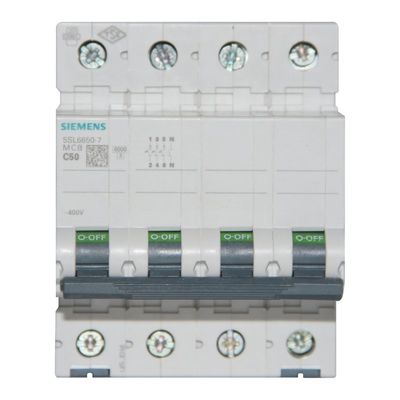 Siemens 5SL6650-7 Otomatik Sigorta 6kA C Tipi 4x50 Amper