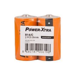 Power-Xtra R14/C Size Zinc Manganez Pil - 2li Paket Shrink - 2
