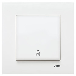 Viko Karre/Meridian Beyaz Zil Anahtarı Mekanizma (Çerçeve Hariç) 90967006 - 1