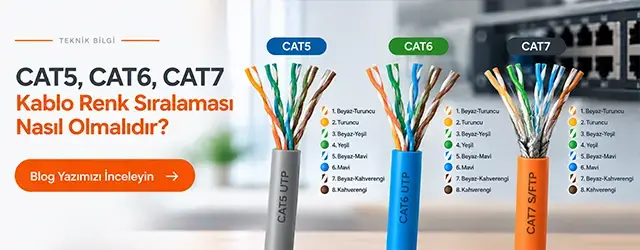 CAT5, CAT6, CAT7 Kablo Renk Sıralaması Nasıl Olmalıdır?