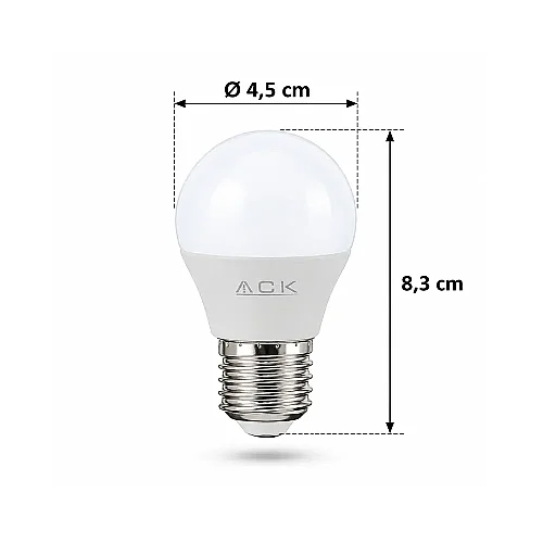 ACK AA11-00523 5W E27 G45 6500K Beyaz Top Led Ampul - 4