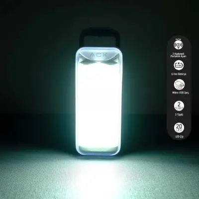 ACK AC01-00230 Led Işıldak 5V DC Micro USB Soketli 6500K Beyaz Işık - 2