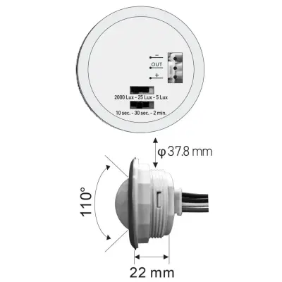 ACK AC18-00131 18W Sensörlü Led Tavan Armatürü Acil Kitli Siyah Kasa 6500K Beyaz Işık - 2