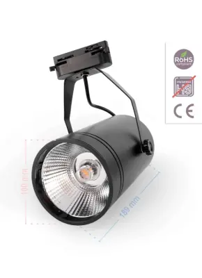ACK AD30-01901 30W Led Monofaze Ray Armatürü Siyah COB 3000K Günışığı - 5