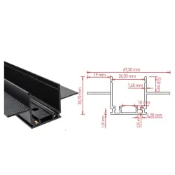ACK AD45-90001 1 Metre Slim Magnet Ray Sıva Altı - 3