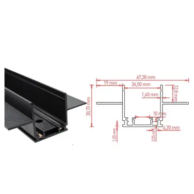 ACK AD45-90001 1 Metre Slim Magnet Ray Sıva Altı - 3