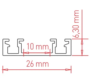 ACK AD45-91001 1 Metre Siyah Slim Magnet Ray Sıva Üstü - 2