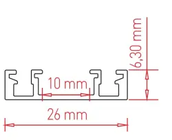ACK AD45-91002 2 Metre Siyah Slim Magnet Ray Sıva Üstü - ACK (1)