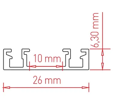ACK AD45-91002 2 Metre Siyah Slim Magnet Ray Sıva Üstü - 2