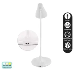 ACK AF11-10013 Led Masa Lambası Şarjlı Dimli Dokunmatik Beyaz Kasa - 6