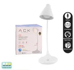 ACK AF11-10013 Led Masa Lambası Şarjlı Dimli Dokunmatik Beyaz Kasa - 4