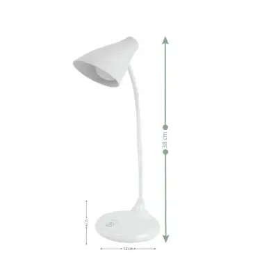 ACK AF11-10013 Led Masa Lambası Şarjlı Dimli Dokunmatik Beyaz Kasa - 5