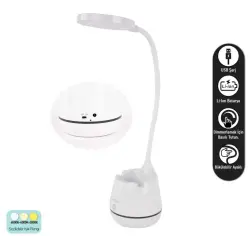ACK AF11-10014 Led Masa Lambası Şarjlı Dimli Dokunmatik Beyaz Kasa - 1