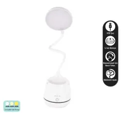 ACK AF11-10014 Led Masa Lambası Şarjlı Dimli Dokunmatik Beyaz Kasa - 3