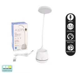 ACK AF11-10014 Led Masa Lambası Şarjlı Dimli Dokunmatik Beyaz Kasa - 4