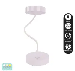 ACK AF11-10015 Led Masa Lambası Şarjlı Dimli Dokunmatik Beyaz Kasa - 1