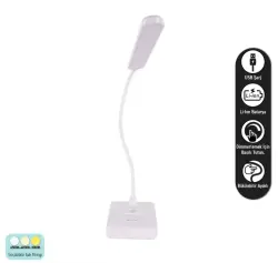 ACK AF11-10016 Led Masa Lambası Şarjlı Dimli Dokunmatik Beyaz Kasa - 1