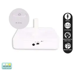 ACK AF11-10016 Led Masa Lambası Şarjlı Dimli Dokunmatik Beyaz Kasa - 3