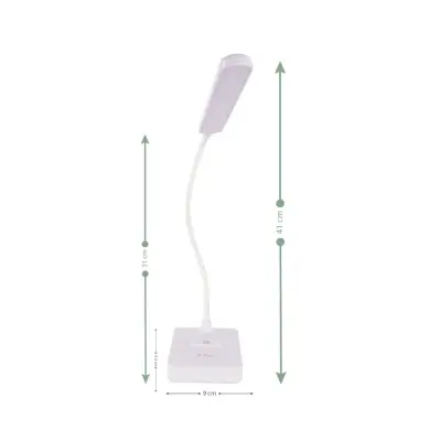 ACK AF11-10016 Led Masa Lambası Şarjlı Dimli Dokunmatik Beyaz Kasa - 5