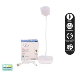 ACK AF11-10017 Led Masa Lambası Şarjlı Dimli Dokunmatik Beyaz Kasa - 4