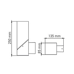 ACK AG36-00522 Karya Set Üstü Bahçe Apliği, Siyah Kasa 250mm E27  - 2