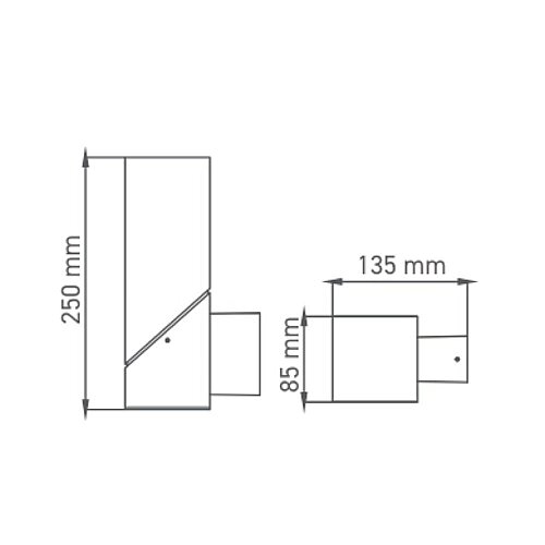 ACK AG36-00522 Karya Set Üstü Bahçe Apliği, Siyah Kasa 250mm E27  - 2