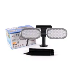 ACK AG60-02851 10W/h Solar Led Çim Armatürü Kazıklı Yeşil Işık İkili - 3