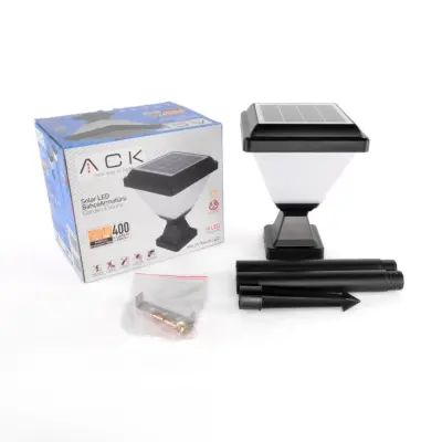 ACK AG60-06801 10W/h Solar Led Bahçe Armatürü Kare 3000K Günışığı - 5