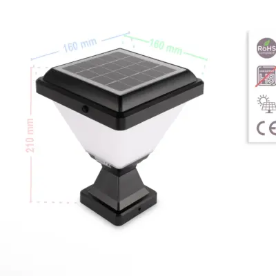 ACK AG60-06801 10W/h Solar Led Bahçe Armatürü Kare 3000K Günışığı - 7