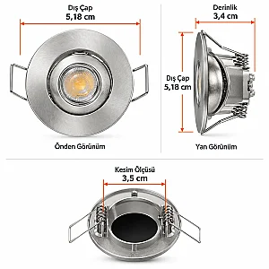 ACK AH06-00304 3W 3000K Günışığı Alüminyum Led Mobil Spot - 4
