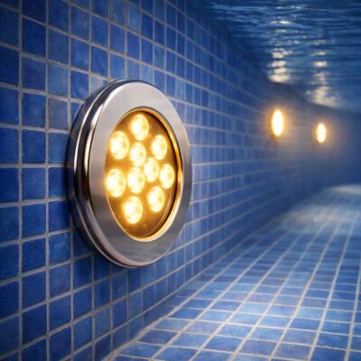 ACK AH08-00803 9W IP68 3000K Günışığı Krom Led Havuz Armatürü - 2