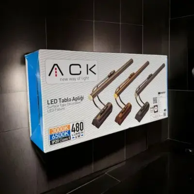 ACK AH10-00131 6W Siyah Kasa Led Tablo Apliği 6500K Beyaz Işık - 3