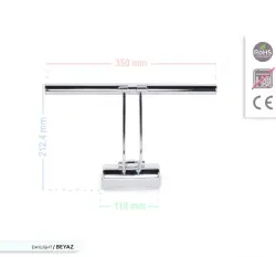 ACK AH10-00135 6W Krom Led Tablo Apliği 6500K Beyaz - 4