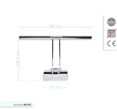 ACK AH10-00135 6W Krom Led Tablo Apliği 6500K Beyaz - 4