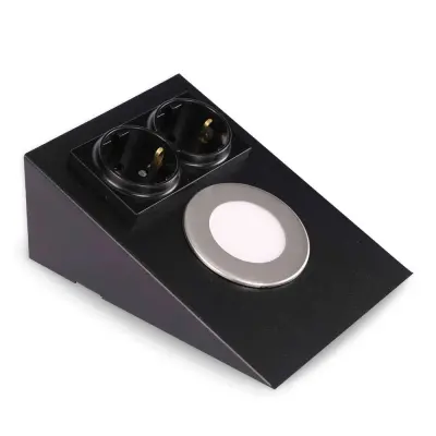 ACK AH11-00201 2,5W Günışığı Prizli LED Tezgah Altı Siyah Armatür - 1
