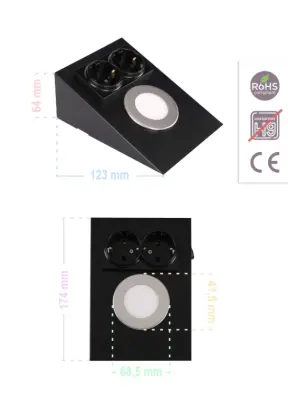 ACK AH11-00201 2,5W Günışığı Prizli LED Tezgah Altı Siyah Armatür - 4