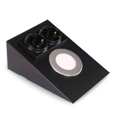 ACK AH11-00201 2,5W Ledli Prizli Tezgah Altı Armatür 6500K Beyaz Işık Siyah Kasa - ACK