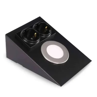 ACK AH11-00201 2,5W Ledli Prizli Tezgah Altı Armatür 6500K Beyaz Işık Siyah Kasa - 1